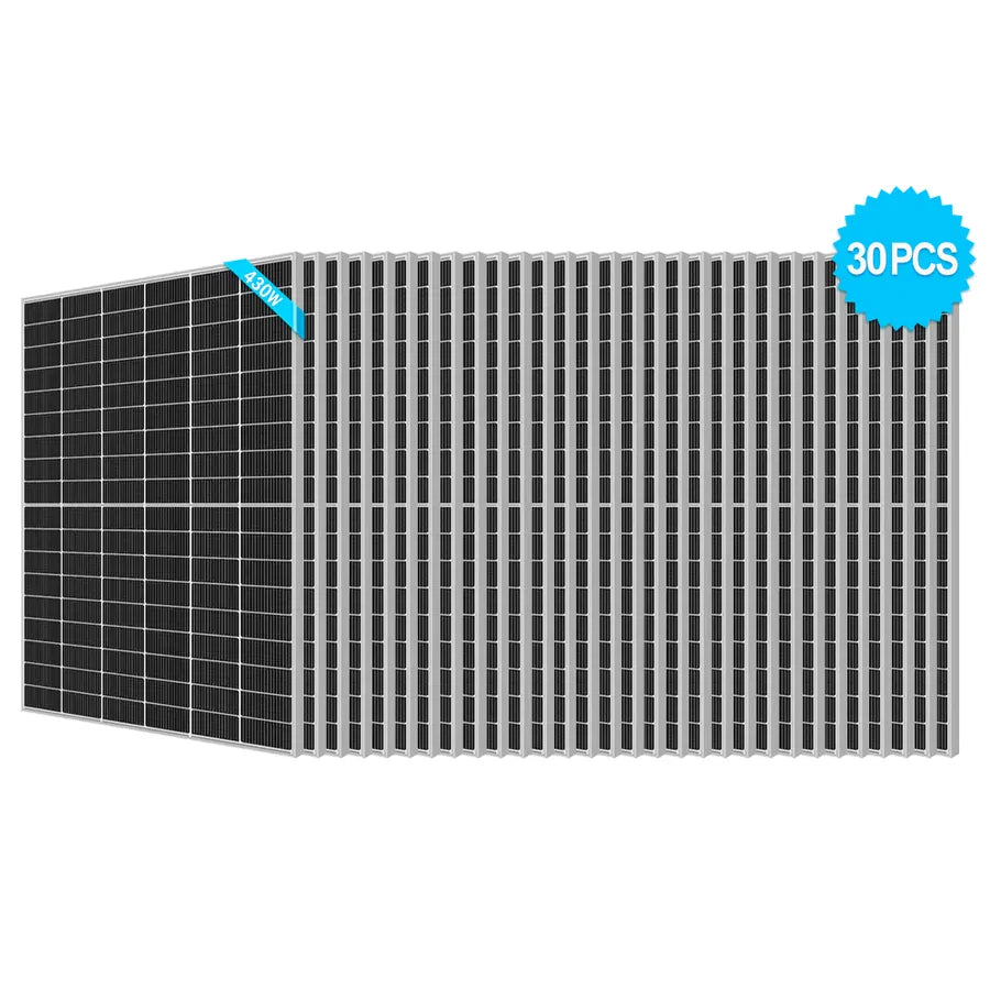 Resun Solar Resun 430W Mono Half-Cut Bifacial Solar Panel | 5.16-15.5kW PV ...