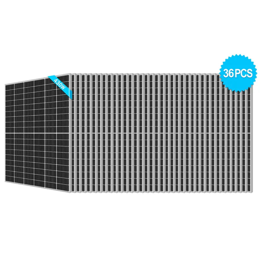 Resun Solar Resun 430W Mono Half-Cut Bifacial Solar Panel | 5.16-15.5kW PV ...