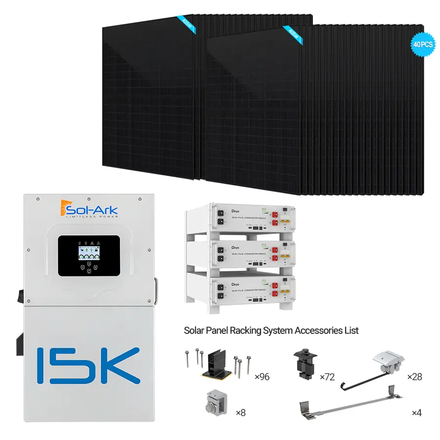 Sol-Ark 15kW Hybrid Bundle | 16.2kW PV + 15-40kWh Battery