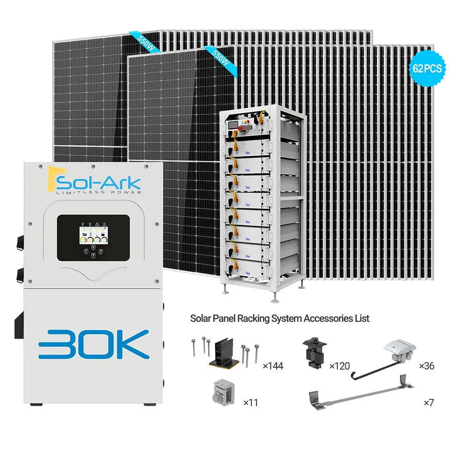 Sol-Ark 30kW Hybrid Bundle | 34.1kW PV + 60-180kWh Battery