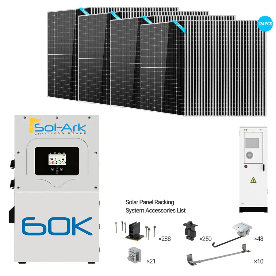 Sol-Ark 60kW Hybrid Bundle | 68.2kW PV + 60-360kWh Battery