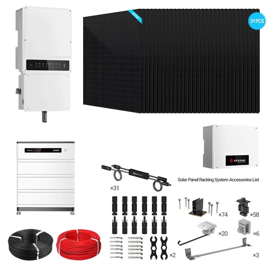 GoodWe A-ES 9.6kW Hybrid Bundle | 12.6kW PV + 9.6-38.4kWh Battery