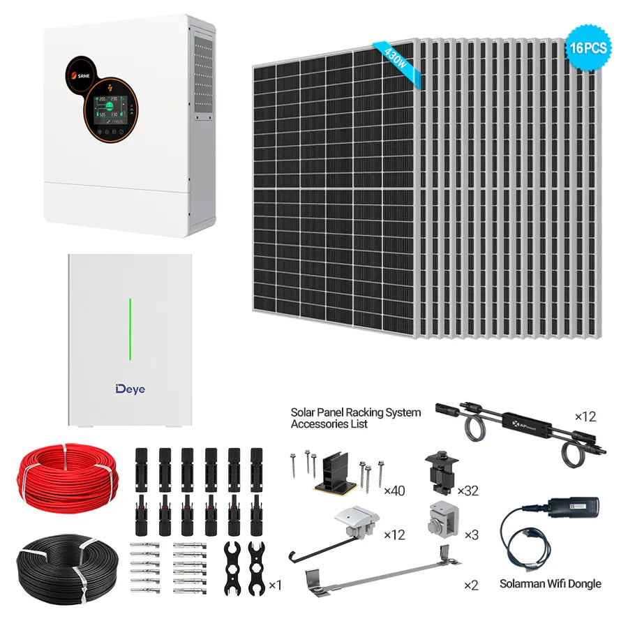 SRNE 5kW Off-Grid Bundle | 5.16kW PV + 10.2kWh Battery