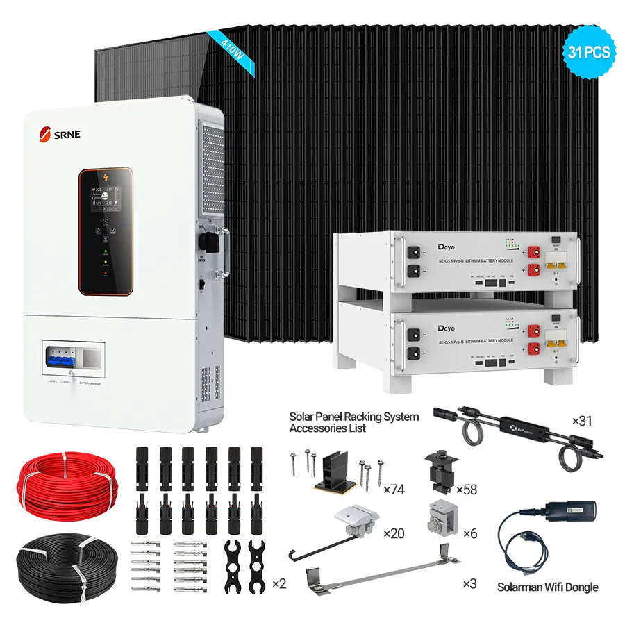 SRNE 10kW Off-Grid Bundle | 12.7kW PV + 10-40kWh Battery