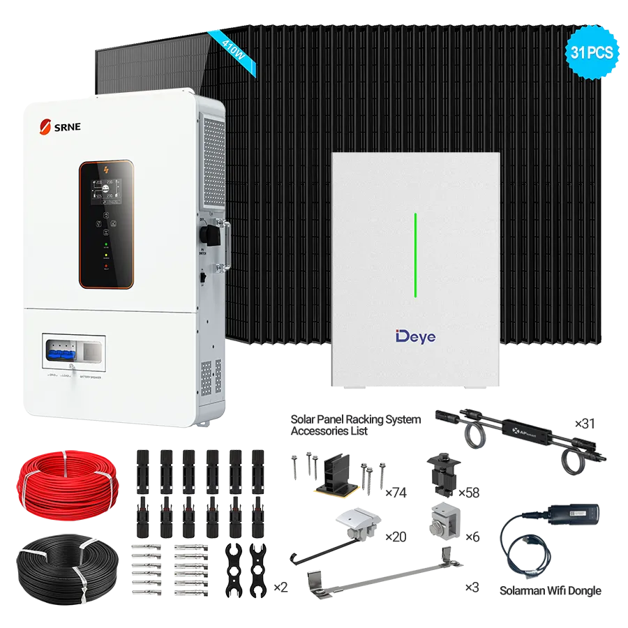 SRNE 10kW Off-Grid Bundle | 12.7kW PV + 10-30kWh Battery