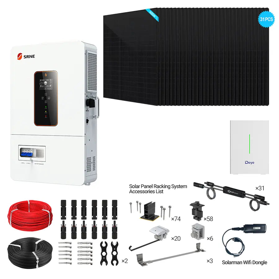 SRNE 10kW Off-Grid Bundle | 12.6kW PV + 10-30kWh Battery