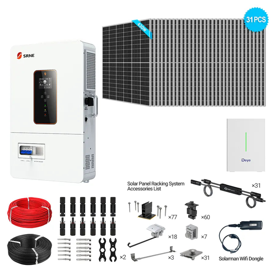 SRNE 10kW Off-Grid Bundle | 13.3kW PV + 10-30kWh Battery