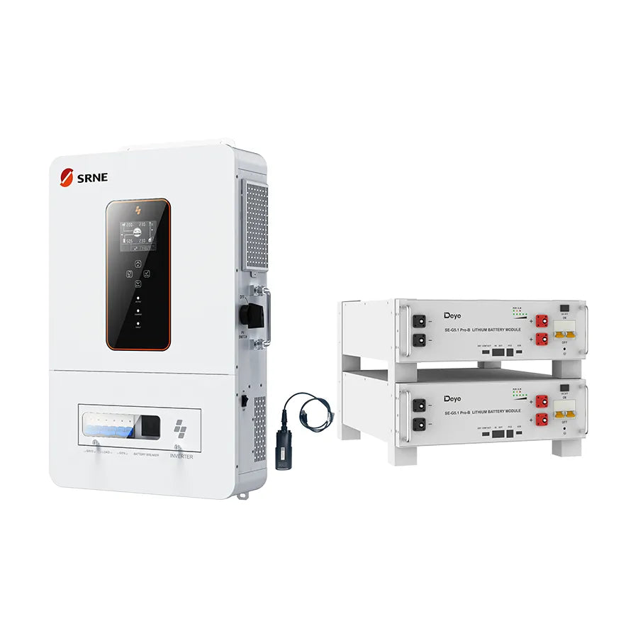 SRNE 6.5kW Inverter with Deye SE-G5.1 Pro-B — Off-Grid Bundle (10/15/20kWh)